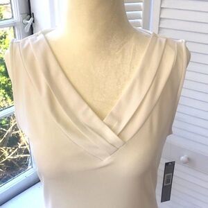 Tahari- V neckline with pleats